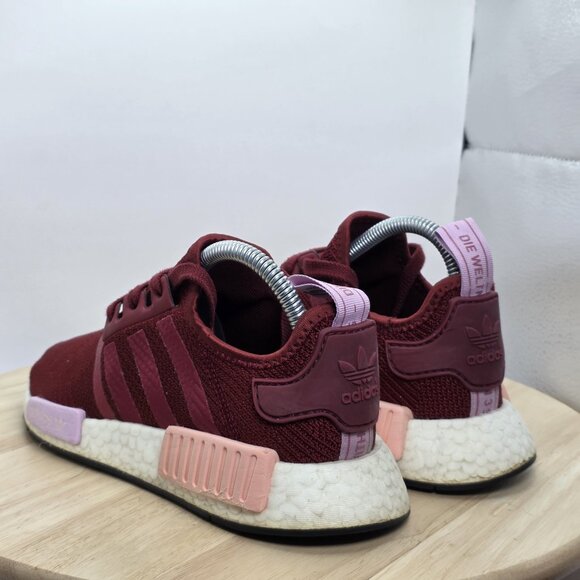 Adidas NMD R1 Women's 6.5 Burgundy B37646 Athletic Running Sneakers - Picture 7 of 9